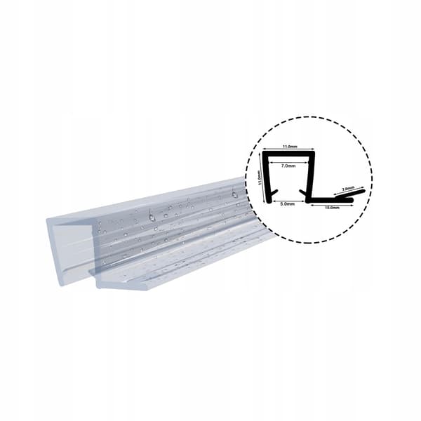 Tætning til brusekabine DK07 5mm-7mm 10cm