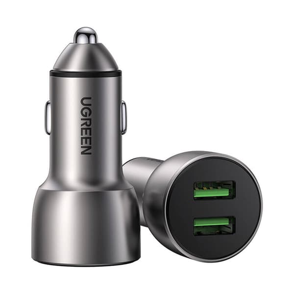 UGREEN CD213 QC 3.0 autolaturi, 2xUSB, 36W (harmaa)