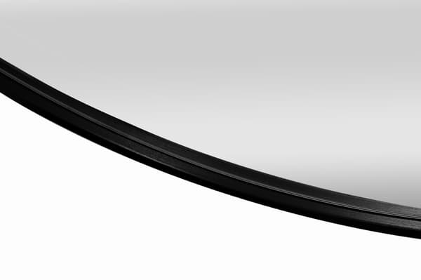 Rundt spejl 80 cm, MDF-ramme, sort
