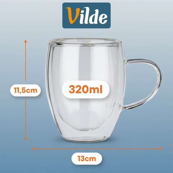 TERMOGLAS 2 stk. 320 ml DOBBELTVÆGGET TIL KAFFE OG TE 139821