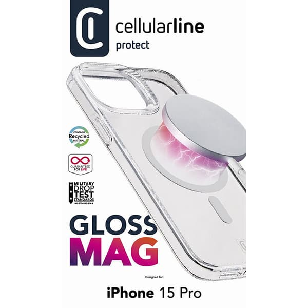 Cellularline Gloss Mag - iPhone 15 Pro MagSafe-etui (klar)