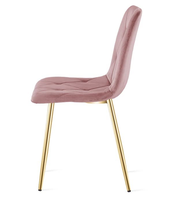LIBRA stol - pink velour / guldben x 1