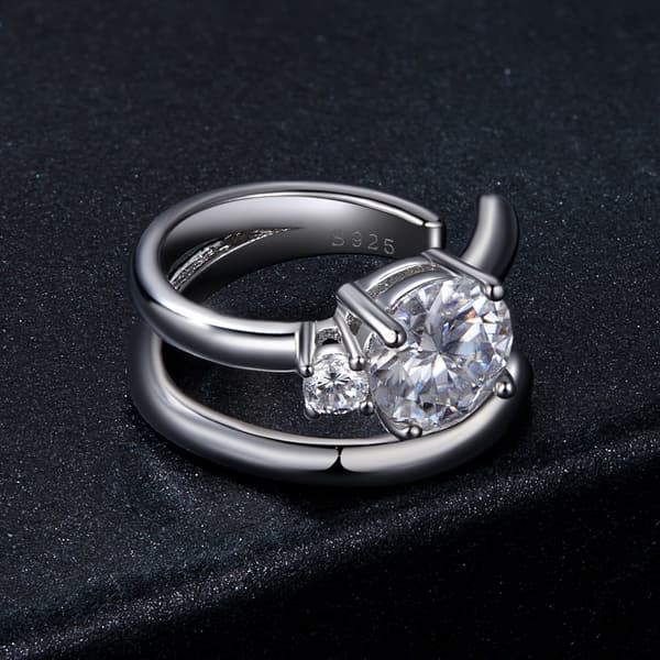 Sølvørering med moissanitter 0,5 ct 0,03 ct