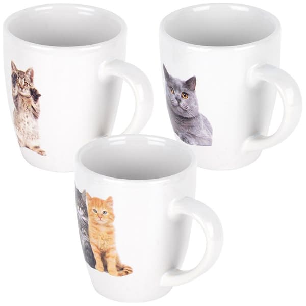 Keramiska koppor med katter 220 ml 3 st.