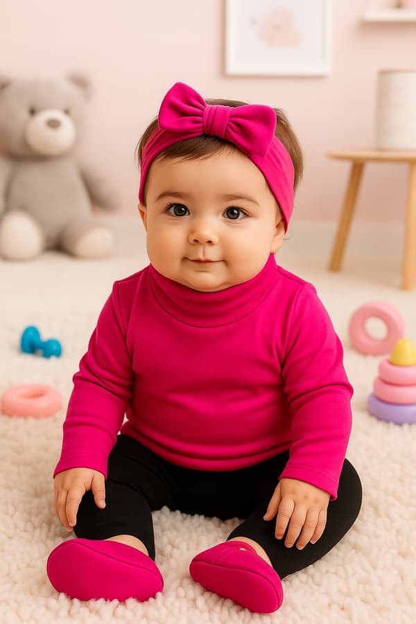Baby polotröja varm 80 tröja barn höghalsad amaranth
