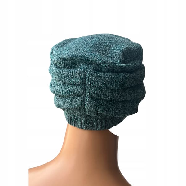 Varm vintermössa, Aurora turban med pannband - nautisk, bambufoder