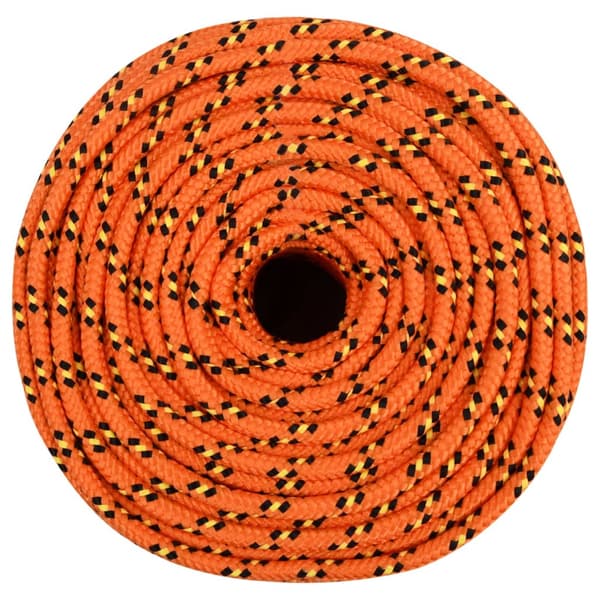 vidaXL Segelrep, Orange, 8 mm, 25 m, Polypropylen