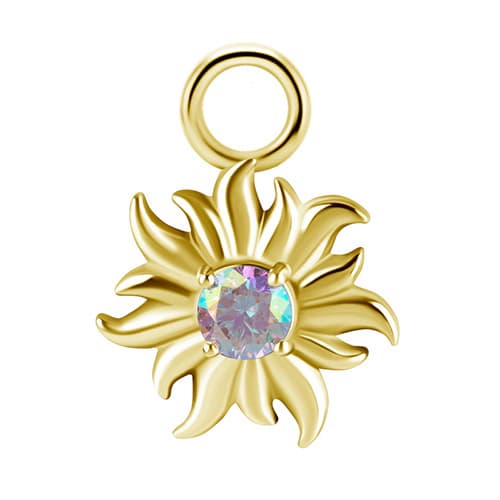 Berlocker - CoCr NF - solfärgade PREMIUM ZIRKONIA - guld - D-054