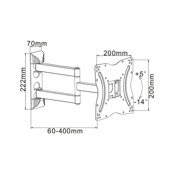 Cabletech TV-teline 13”-42” pysty-/vaakasuora säätö 30kg