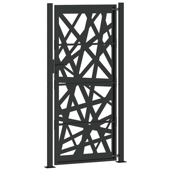 vidaXL havelåge sort 105x205 cm stål lysstruktur