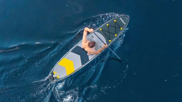Uppblåsbar SUP-bräda med badsits 350 cm, paddelset