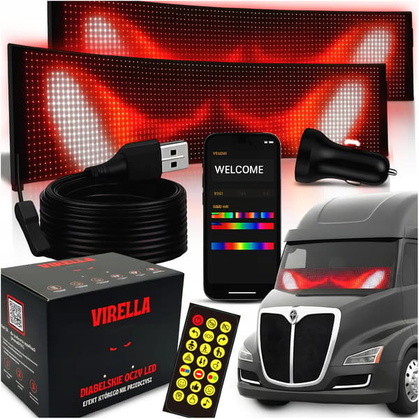 2X LED-LISTA FÖR BILLAMPA 17X7CM DEVIL EYES LED-LASTBILSÖGON