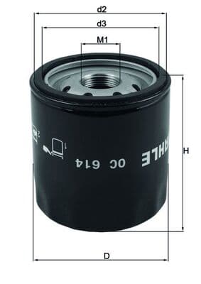 OLIEFILTER OC614 KNECHT