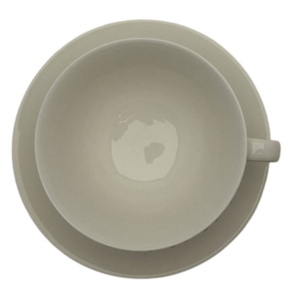 HVID KERAMIKOP 260 ml MED ÅBEN UNDERKOP TIL KAFFE OG TE