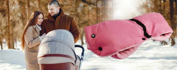 Handmuff, isolerad vinterhandske, fleece, universal, för barnvagn