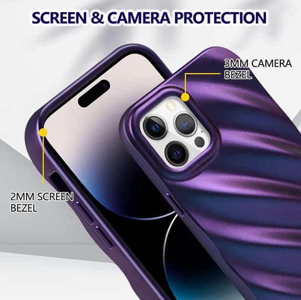 Apple iPhone 14 Pro Max -kotelo, kestävä silikoni, violetti
