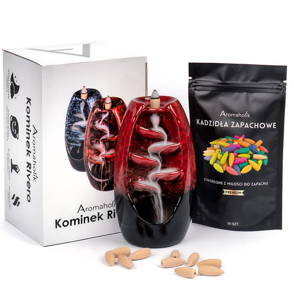 Doftbrännare i keramisk stil, koniska rökelsepinnar - BACKFLOW-SET