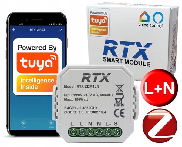 TUYA ZigBee vägginbyggnadsdimmer