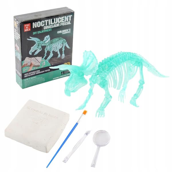 Udgravning Dinosaur Figur 3D Lyser i Mørke til Børn