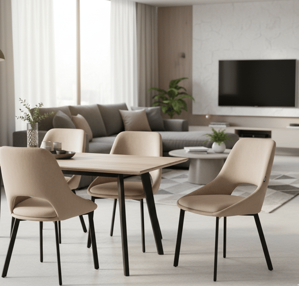 LUMO klädd fåtölj, beige sammet