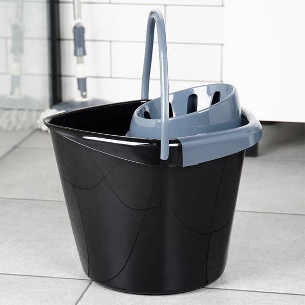 Moppespand med vringeklemme plastik sort 14 l