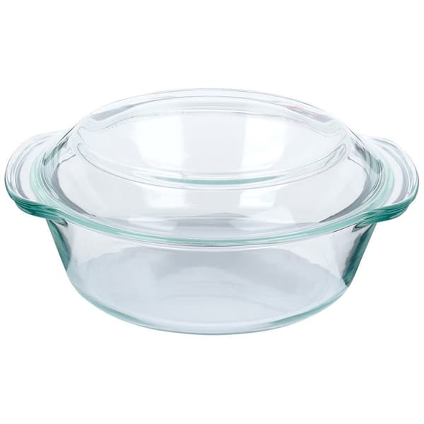 Värmetålig glasbehållare med lock 2 l+750 ml