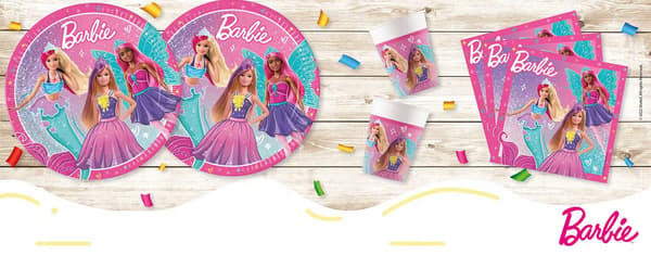 BARBIE Partydocka Papperstallrikar 23 cm 8 st.