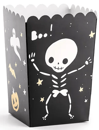 HALLOWEEN Skelet Popcornæsker Spand 6 stk.