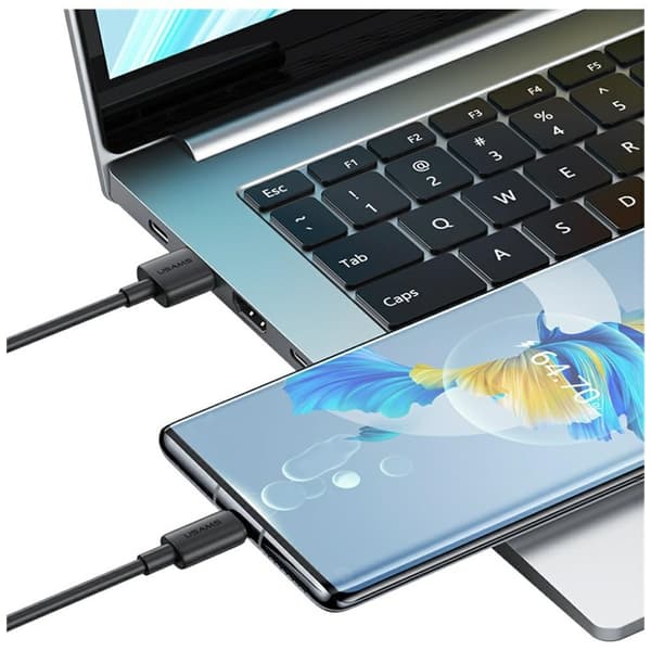 USAMS YD-sarjan SJ708-kaapeli 18W 3A USB-A - USB-C 1m valkoinen
