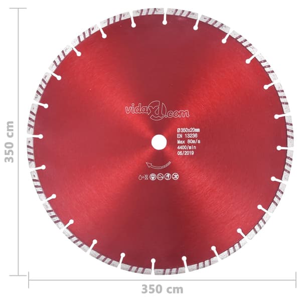 vidaXL Turbo diamantklinge, stål, 350 mm