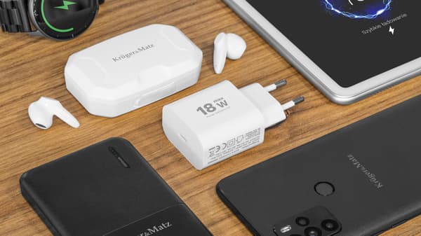 KrugerMatz USB-C netoplader med PD QC 3.0 18W