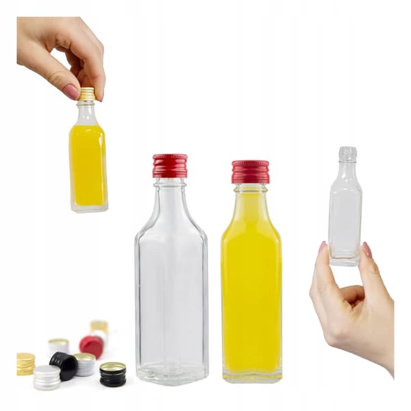 100x KĄTÓWKA-FLASKOR 50 ml + KORK Miniflaskor för bröllopspresent Tinkturer