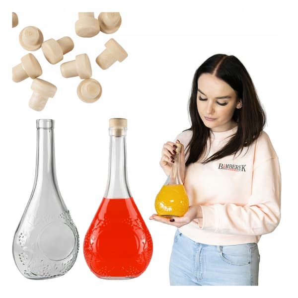5x flaskor DRUVOR 500ml glasflaskor för likörer alkohol vin 0,5l