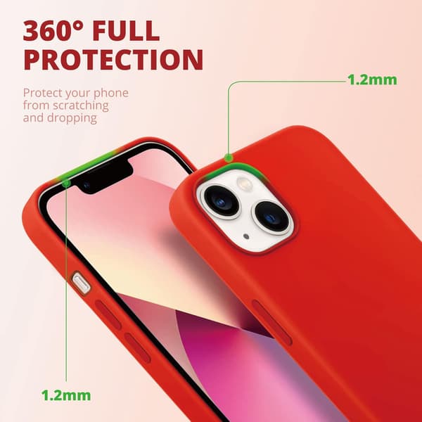 PUNAINEN SILIKONIKUORI IPHONE 13 6.1':LLE
