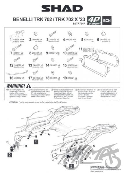 Shad Terra 4P sidekasseramme til Benelli TRK