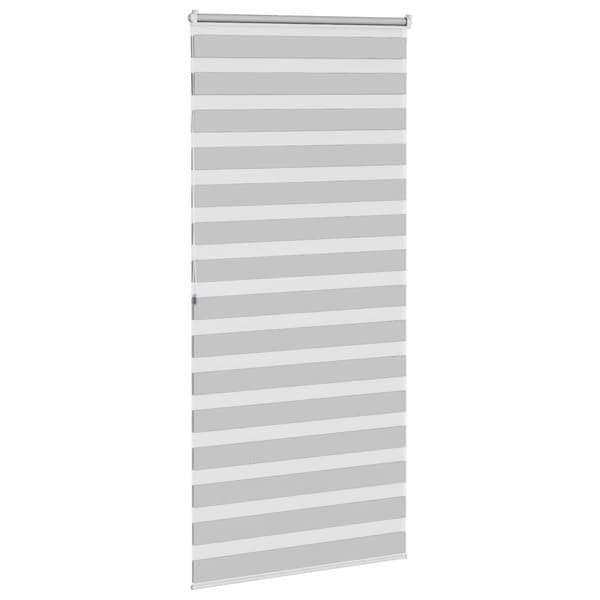 vidaXL Rullgardin Zebra ljusgrå tygbredd 90,9 cm polyester