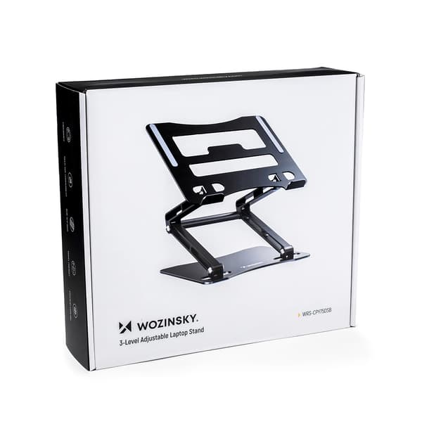Wozinsky WRS-CPY75DSB Aluminiumsstativ til Laptop og Tablet + Gratis Smartphone-stativ - Sort