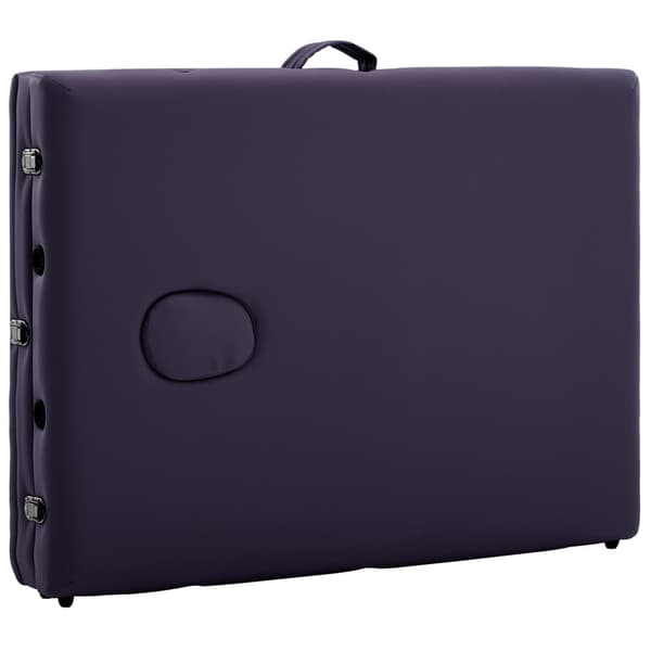 vidaXL foldbart massagebord 3-zoner træ lilla