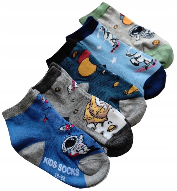 ABS halkfria pojksockor 5-par 19-22