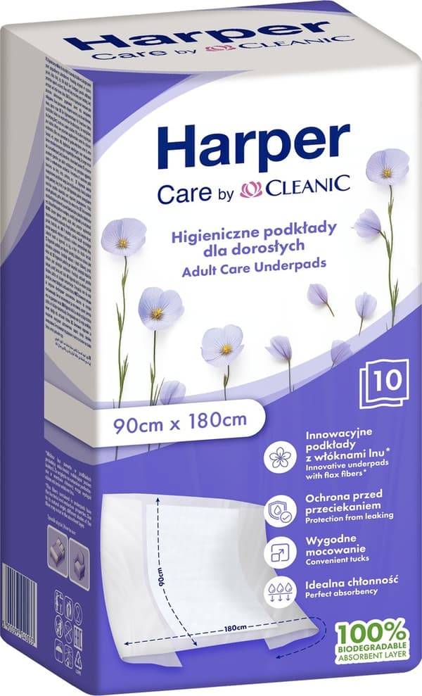HH Engangsunderlag til voksne Cleanic Len 10 stk. 90x180