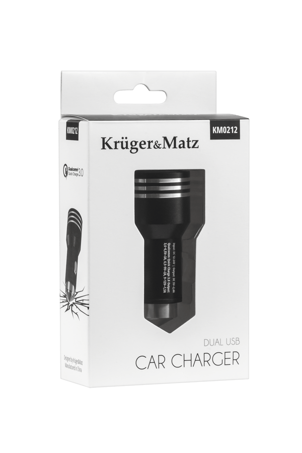Autolaturi 2xUSB 5V/2,4A Quick Charge 3.0 Kruger&Matz