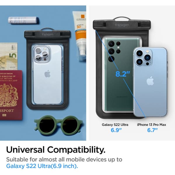 SPIGEN A601 UNIVERSAL VANDTÆT ETUI SORT
