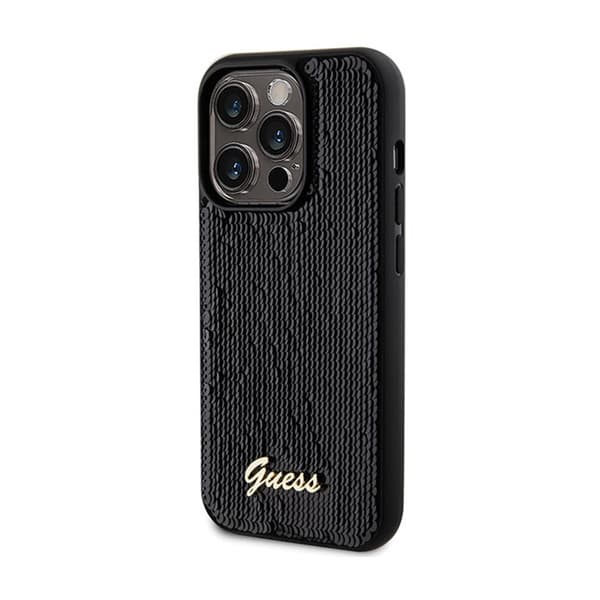 Guess Sequin Script Metal - iPhone 13 Pro-skal (svart)