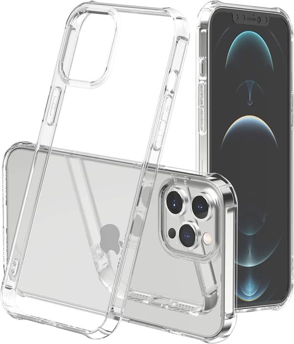 SILIKONE ETUI TIL IPHONE 12 PRO MAX 6,7" KLAR FORSTÆRKET BAGSIDER