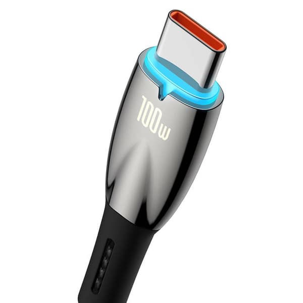 Baseus Glimmer USB till USB-C-kabel, 100W, 1m (svart)