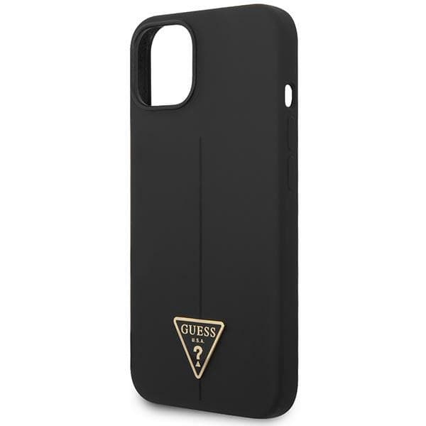 Guess GUHCP14MSLTGK iPhone 14 Plus / 15 Plus 6.7 sort/sort hårdt cover silikone triangle
