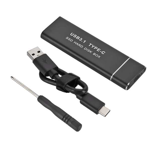 Harddiskhus USB-C 3.1 Adapter M.2 NGFF SSD SATA III Diskboks