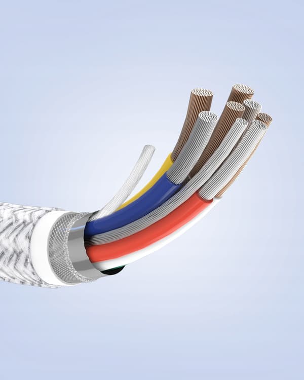 INNOSTYLE POWERFLEX USB-C-KABEL SNABBLADDNING FÖR IPHONE SAMSUNG 3A 60W KEVLAR 2M SILVER