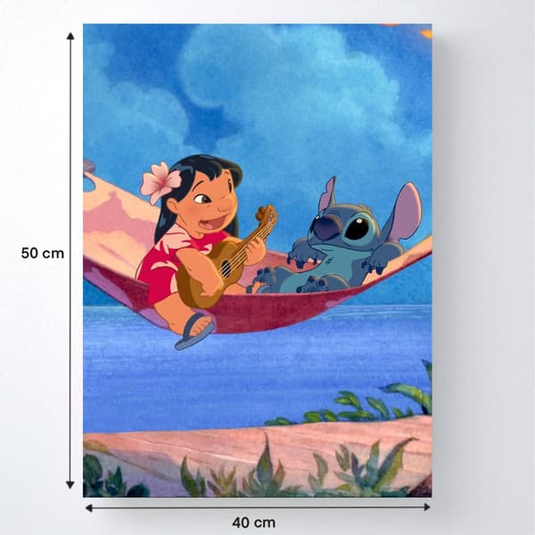 Maalaus numeroiden mukaan Lilo ja Stitch riippumatossa 40x50 cm