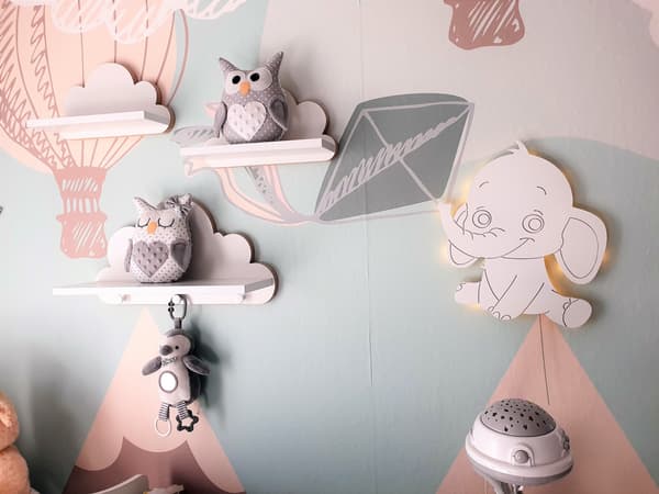 Batteridrevet LED elefant-natlampe